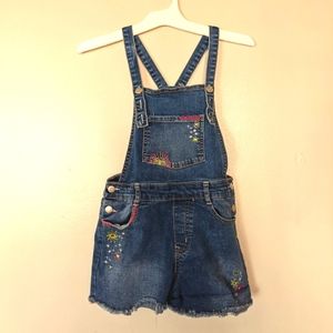 Kid's Boho  Embroidered Denim Overalls Shorts